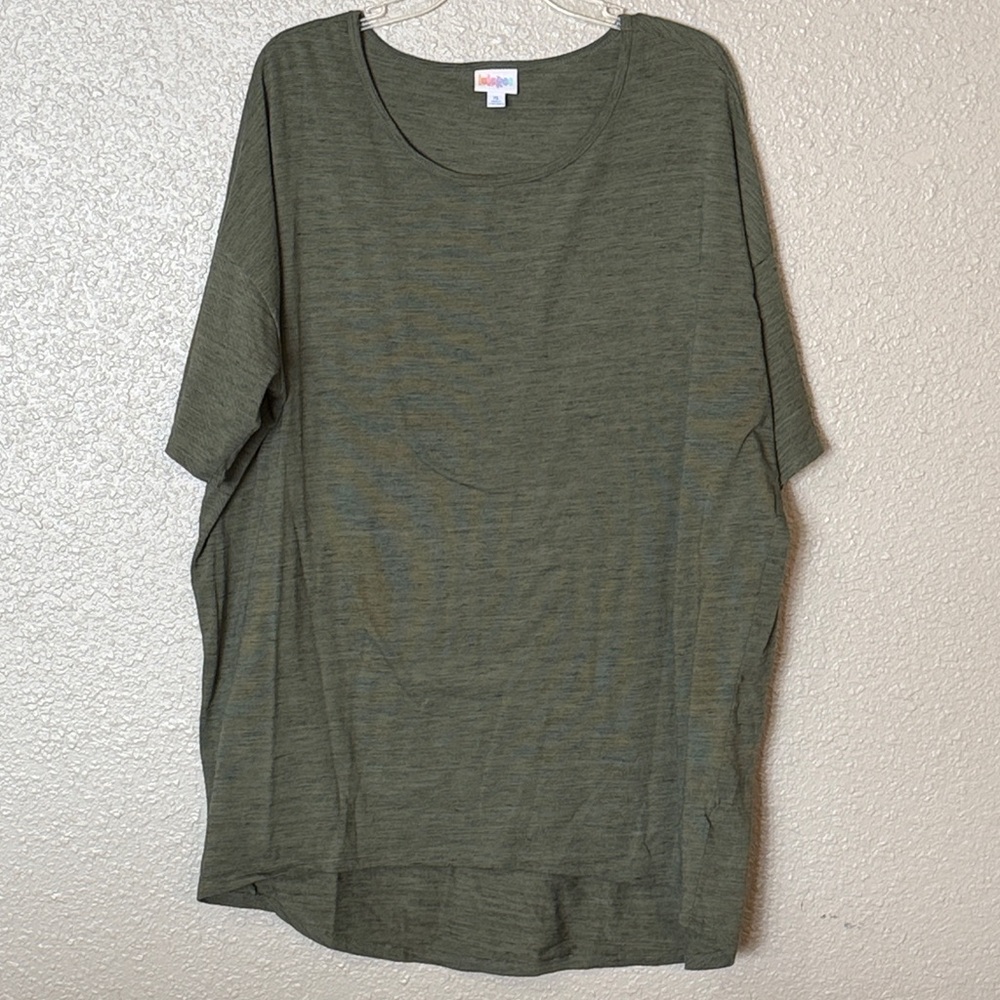 LuLaRoe Olive Green Irma Short Sleeve Top Size XL